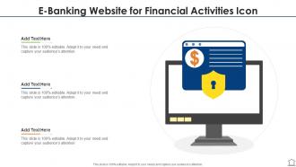 E banking website for financial activities icon