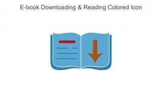 E Book Downloading And Reading Colored Icon In Powerpoint Pptx Png And Editable Eps Format