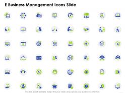 E business management icons slide ppt icons