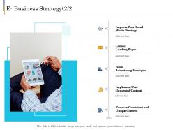 E business strategy create e business plan ppt summary