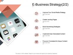 E business strategy generated online business management ppt infographics
