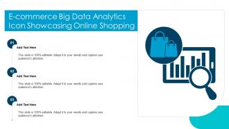 E Commerce Big Data Analytics Icon Showcasing Online Shopping