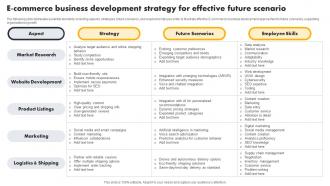 E Commerce Business Development Strategy For Effective Future Scenario