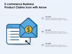 E commerce business product claims icon with arrow