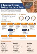 E commerce company business plan canvas report presentation report infographic ppt pdf document