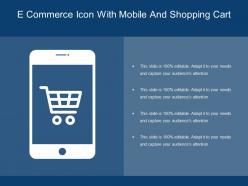 E commerce icon with mobile and shopping cart