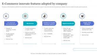 E Commerce Innovate Features Adopted By Company