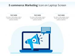 E commerce marketing icon on laptop screen