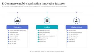 E Commerce Mobile Application Innovative Features