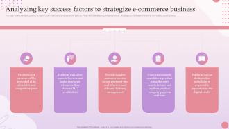 E Commerce Platform Start Up Analyzing Key Success Factors To Strategize E Commerce Business BP SS