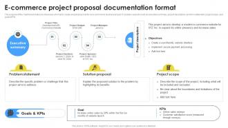 E Commerce Project Proposal Format Project Documentation PM SS
