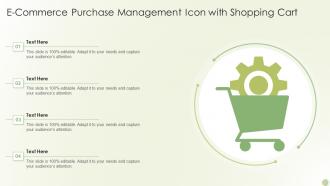 E Commerce Purchase Management Icon With Shopping Cart