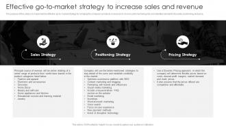 E Commerce Start Up Business Plan Effective Go To Market Strategy To Increase Sales And Revenue BP SS