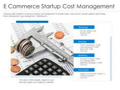 E commerce startup cost management