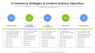 E Commerce Strategies To Achieve Business Objectives