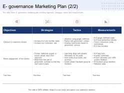 E governance marketing plan tactics ppt design templates