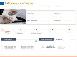 E governance tender eligibility criteria ppt powerpoint presentation designs