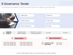E governance tender ppt powerpoint presentation slides visuals