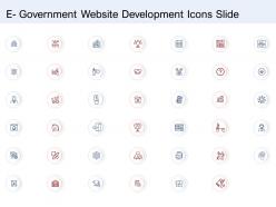 E government website development icons slide ppt example file