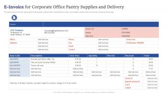 E Invoice For Corporate Office Pantry Supplies And Delivery