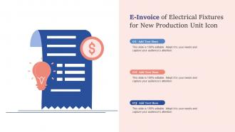 E Invoice Of Electrical Fixtures For New Production Unit Icon