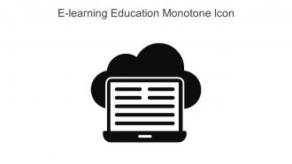 E Learning Education Monotone Icon In Powerpoint Pptx Png And Editable Eps Format