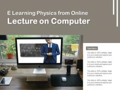 E Learning Physics From Online Lecture On Computer