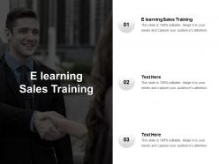 E learning sales training ppt powerpoint presentation shapes cpb