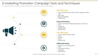E Marketing Promotion Campaign Tools And Techniques