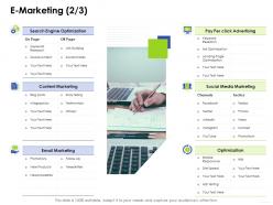 E marketing researche business management ppt infographics