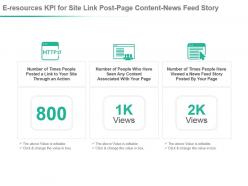 E resources kpi for site link post page content news feed story presentation slide