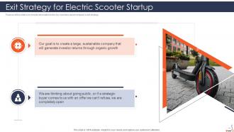 E scooter fundraising pitch deck ppt template