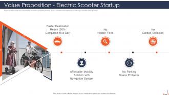 E scooter fundraising pitch deck value proposition electric scooter startup