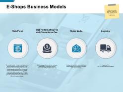 E shops business models logistics ppt powerpoint presentation template clipart
