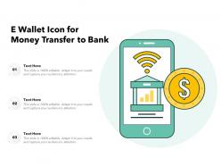 E Wallet Icon For Money Transfer To Bank