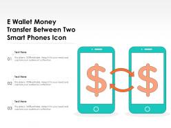 E wallet money transfer between two smart phones icon