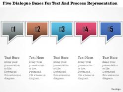 Ea five dialogue boxes for text and process representation powerpoint template