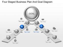Ea four staged business plan and goal diagram powerpoint template