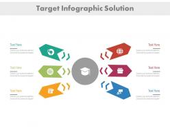 Ea six business icons arrows for educational targets flat powerpoint design