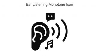 Ear Listening Monotone Icon In Powerpoint Pptx Png And Editable Eps Format