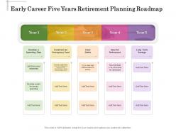 Early career five years retirement planning roadmap