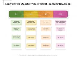 Early career quarterly retirement planning roadmap