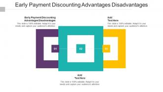 Early Payment Discounting Advantages Disadvantages In Powerpoint And Google Slides Cpb