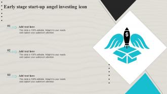 Early Stage Start Up Angel Investing Icon Ppt File Slides
