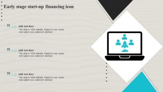 Early Stage Start Up Financing Icon Ppt Diagram Graph Charts