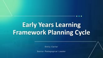 Early Years Learning Framework Planning Cycle PPT Outline VA