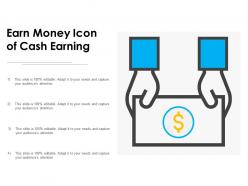 Earn money icon of cash earning