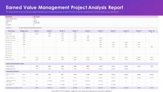 Earned Value Management Project Analysis Report
