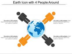 Earth Icon With 4 People Around