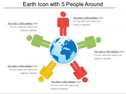 Earth Icon With 5 People Around